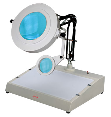 Bench Magnifier (Magnascope) With Dual Light & Double Arm RBM-106
